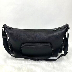 Coach Men's Finn Crossbody Bag With Pockets In Leather/Silver/Black CCG15 NWT